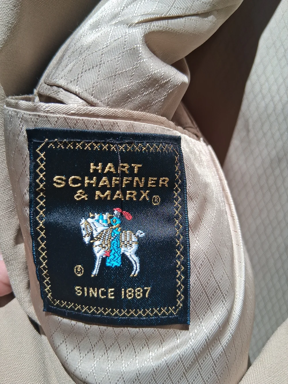Vintage Hart Schaffner & Marx Blazer Mens 42R Beige Virgin Wool